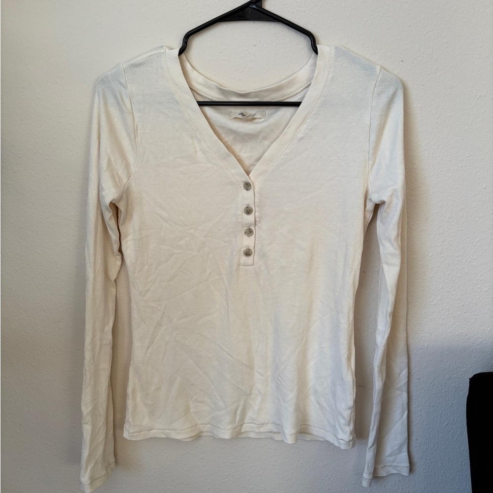 Madewell Cotton Blend Long Sleeve Tee M